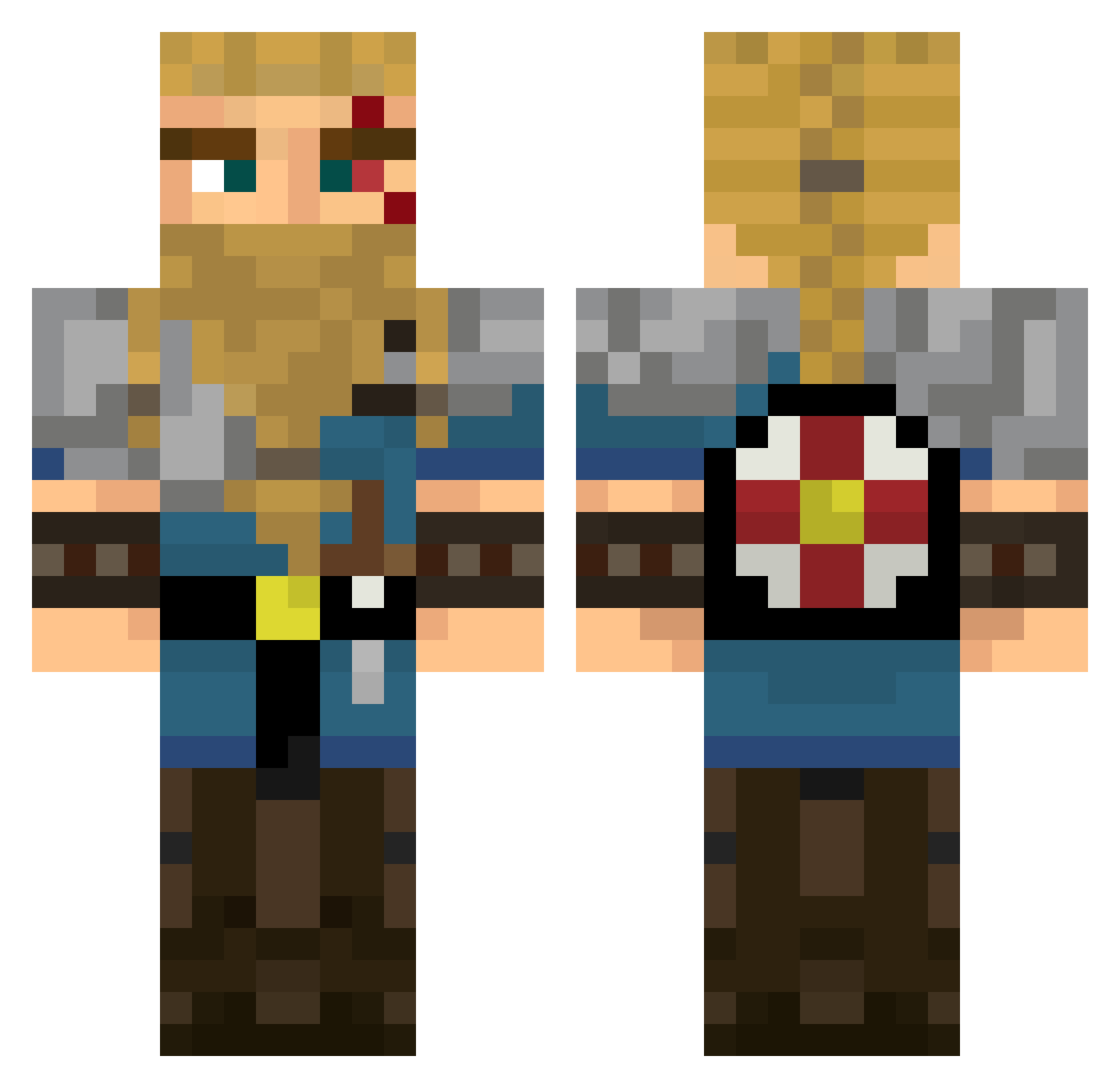 CommunistBears Minecraft skin, front and back view