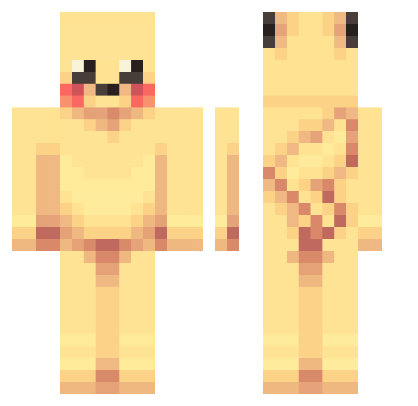 IAmCutieK Minecraft skin, front and back view