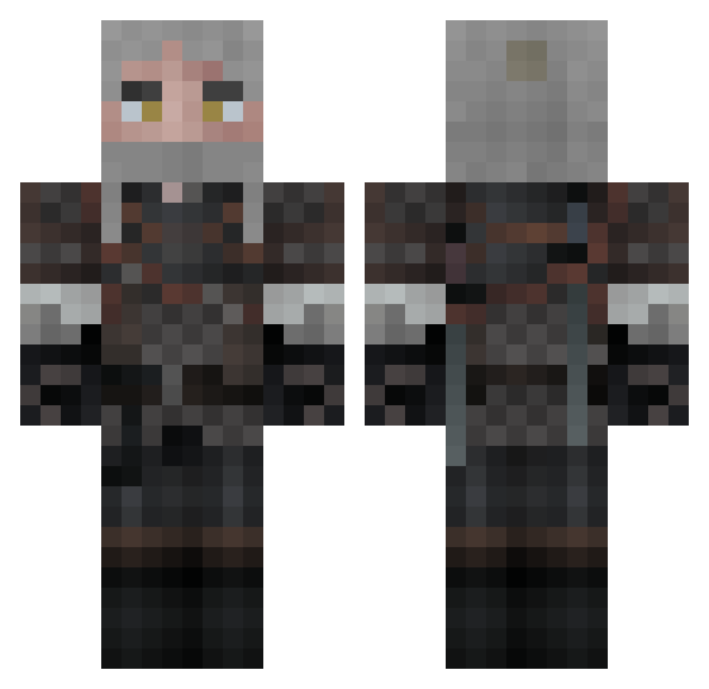 EmrysEmberWyrd Minecraft skin, front and back view