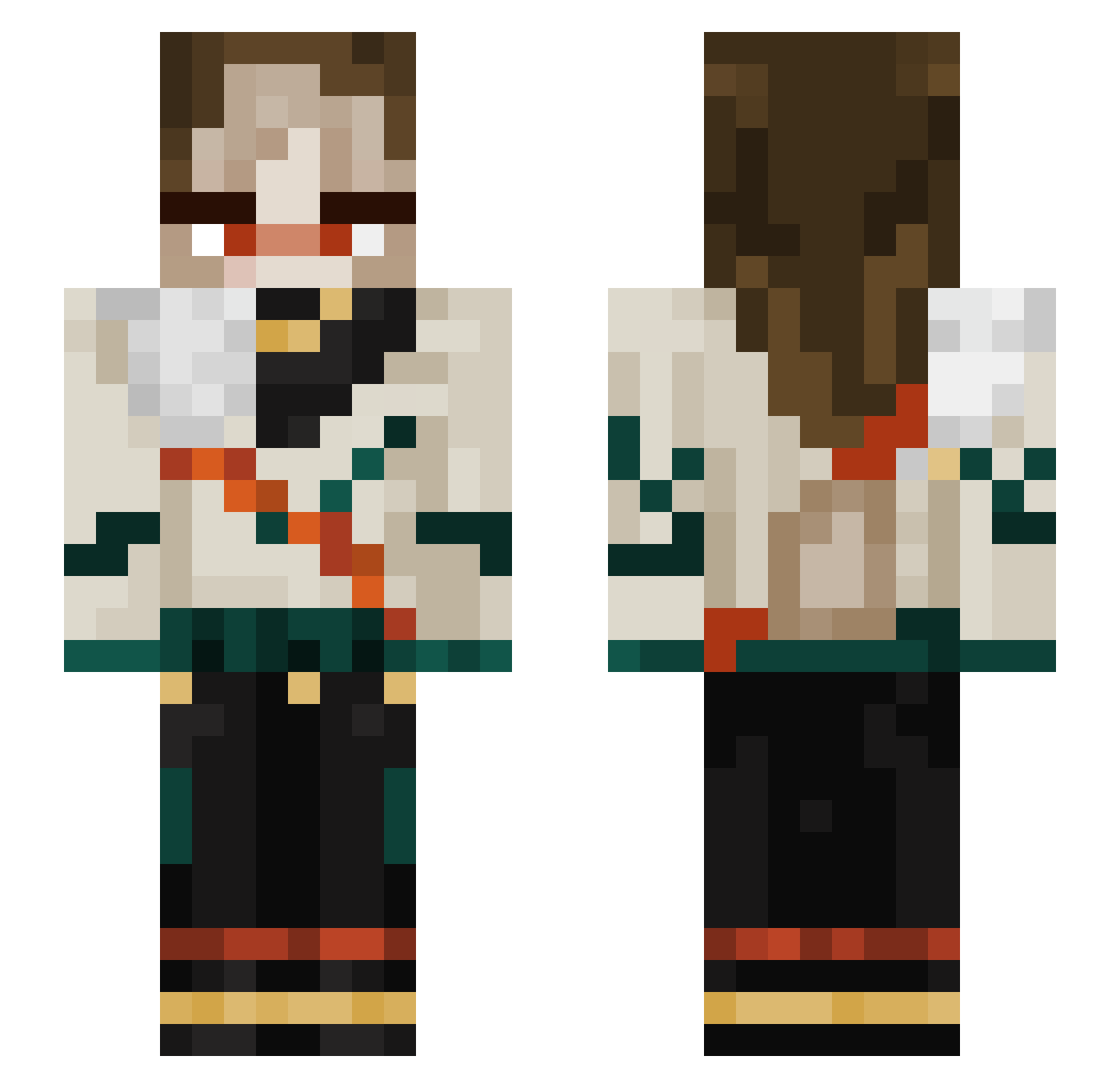 Valarakk Minecraft skin, front and back view