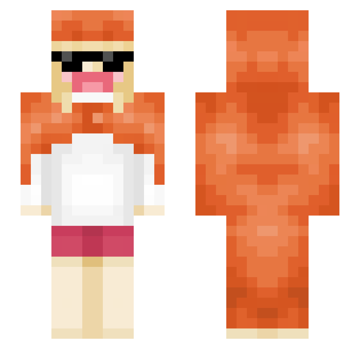SillyBlaza Minecraft skin, front and back view