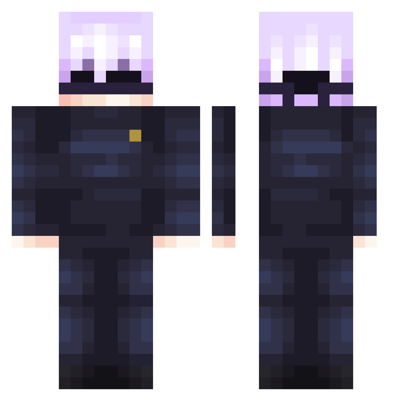 zyloxic Minecraft skin, front and back view