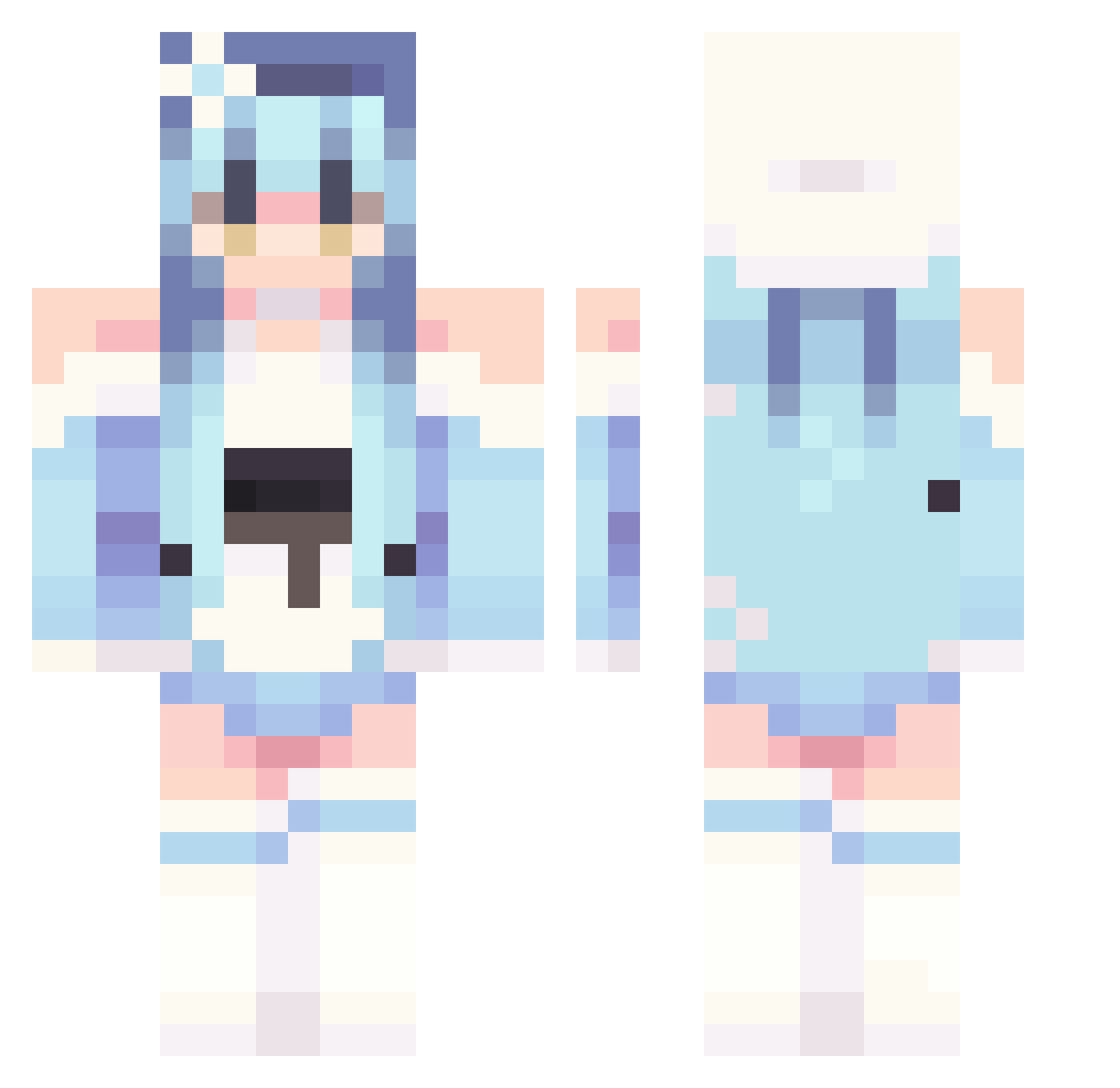 Dream767 Minecraft skin, front and back view