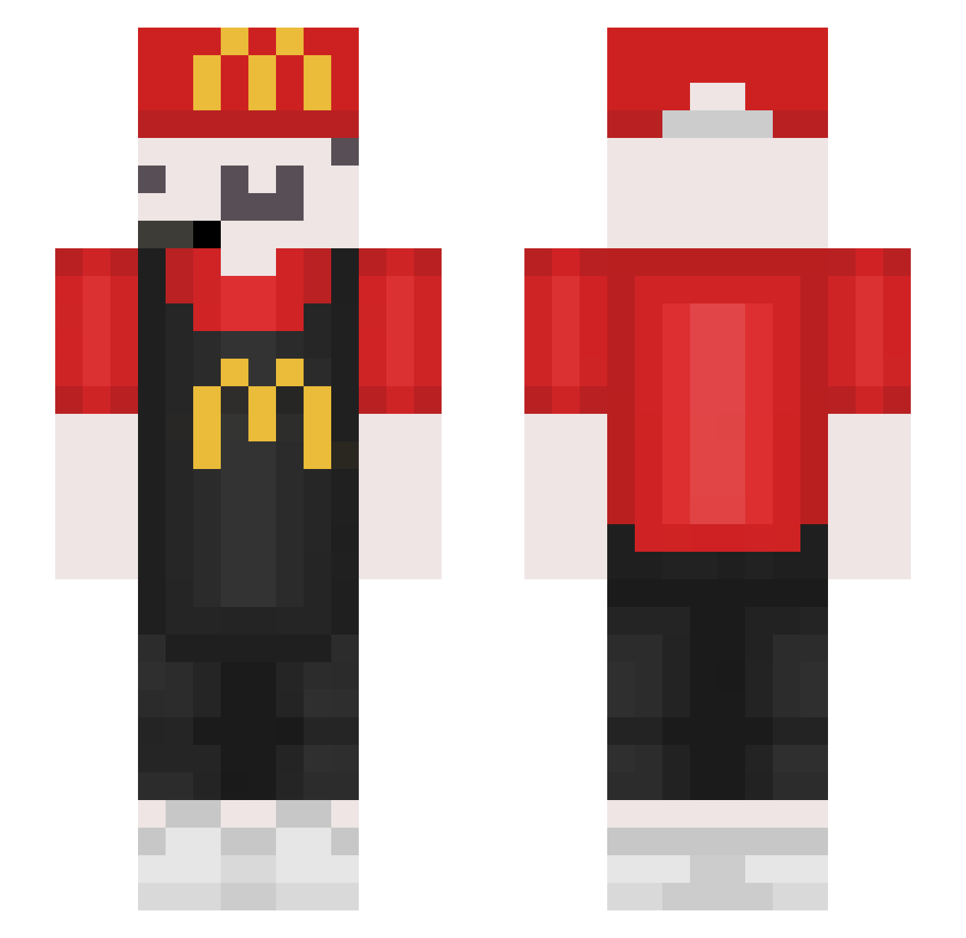 Ace_Frags Minecraft skin, front and back view