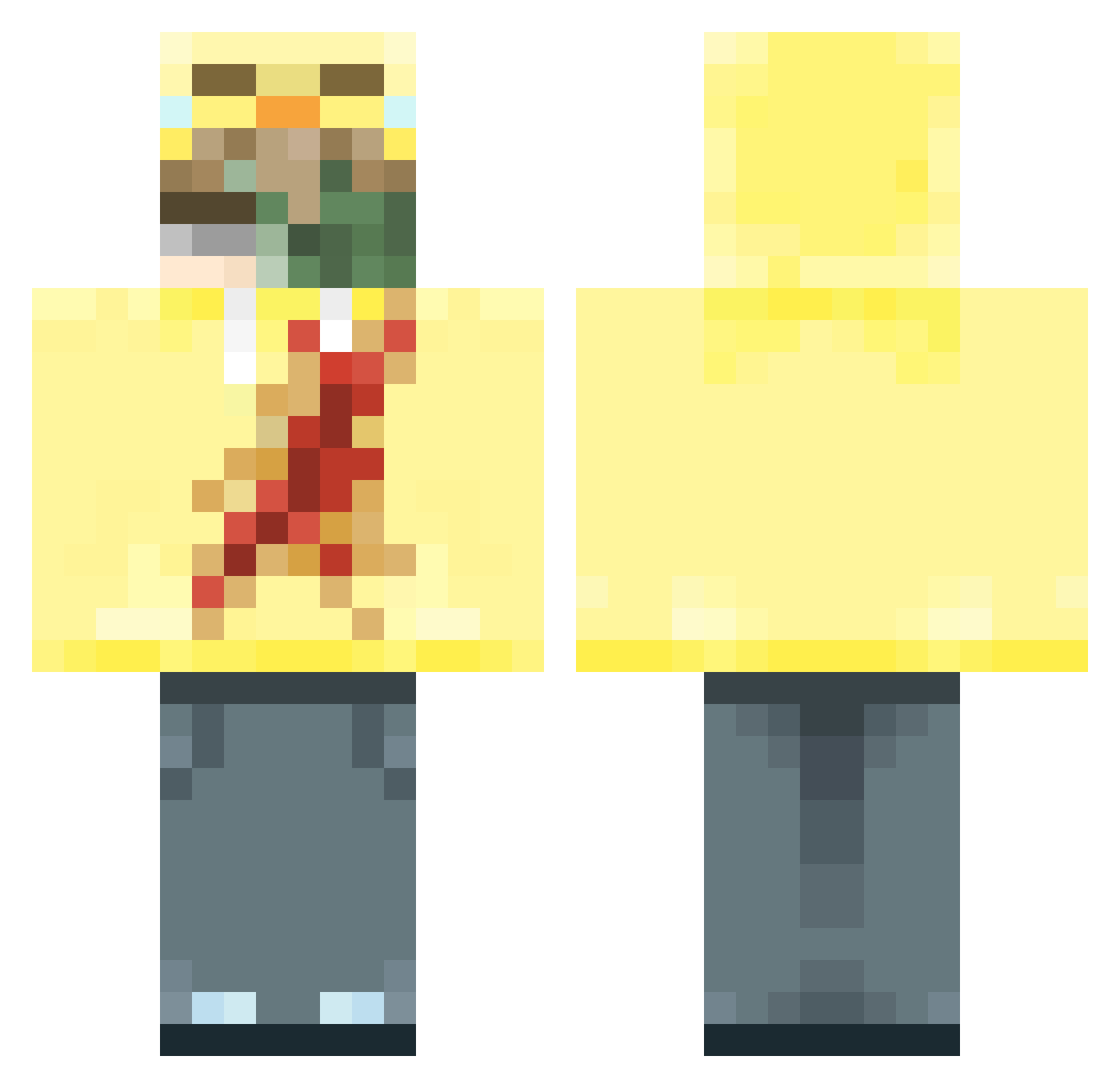 FluffyDuckeii Minecraft skin, front and back view