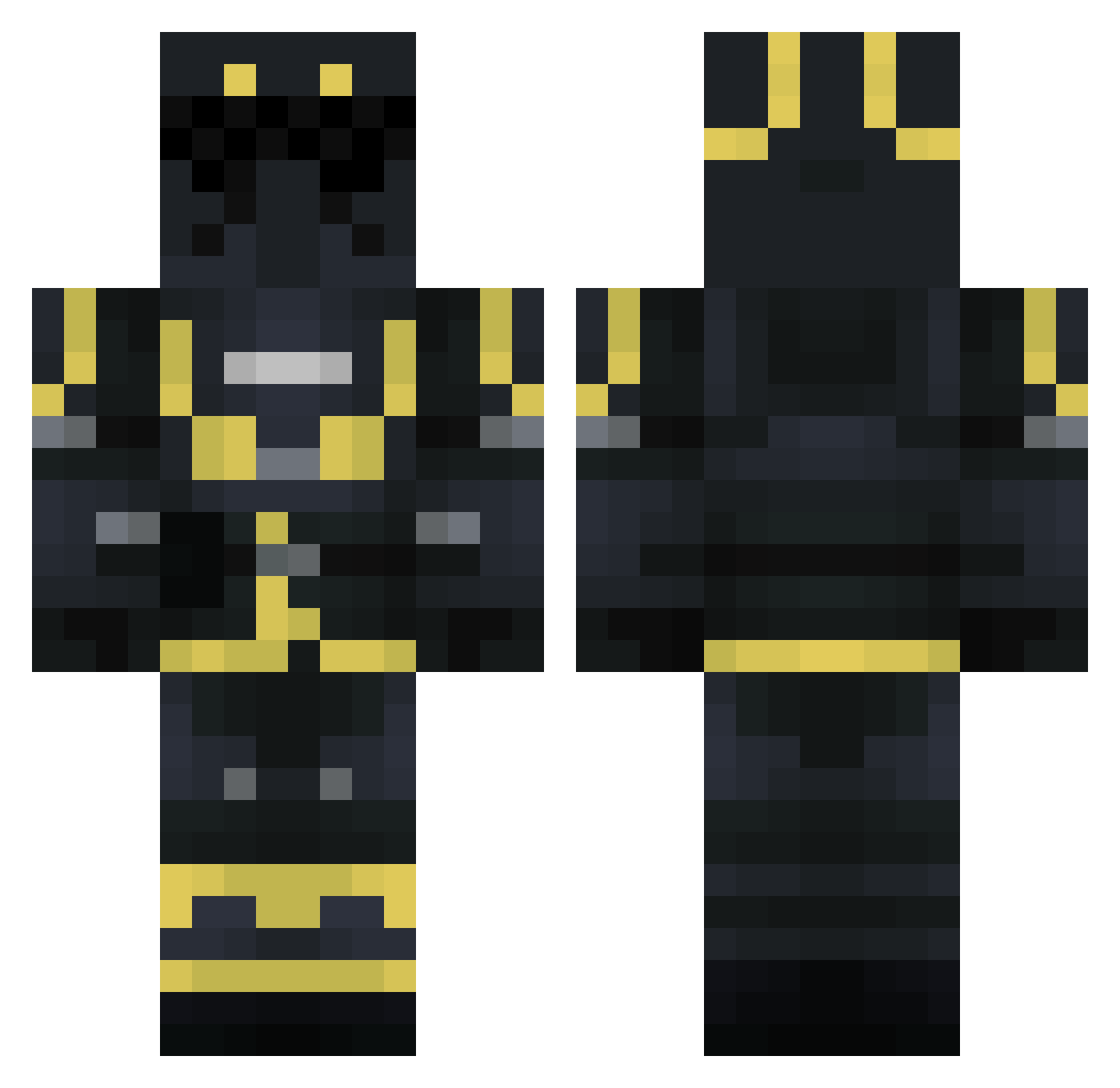 Pennerkoenig Minecraft skin, front and back view