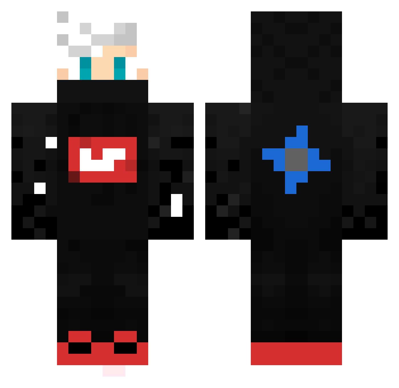 xtaveira Minecraft skin, front and back view