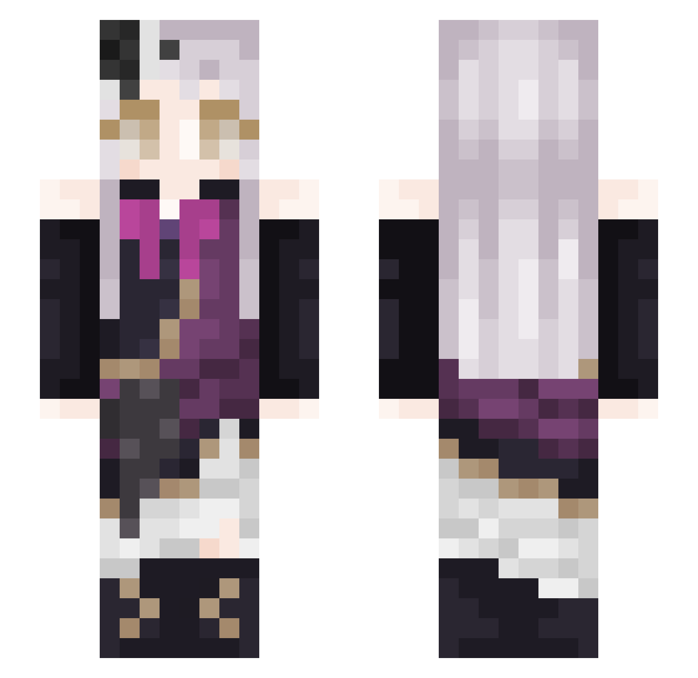 klmwcnm Minecraft skin, front and back view