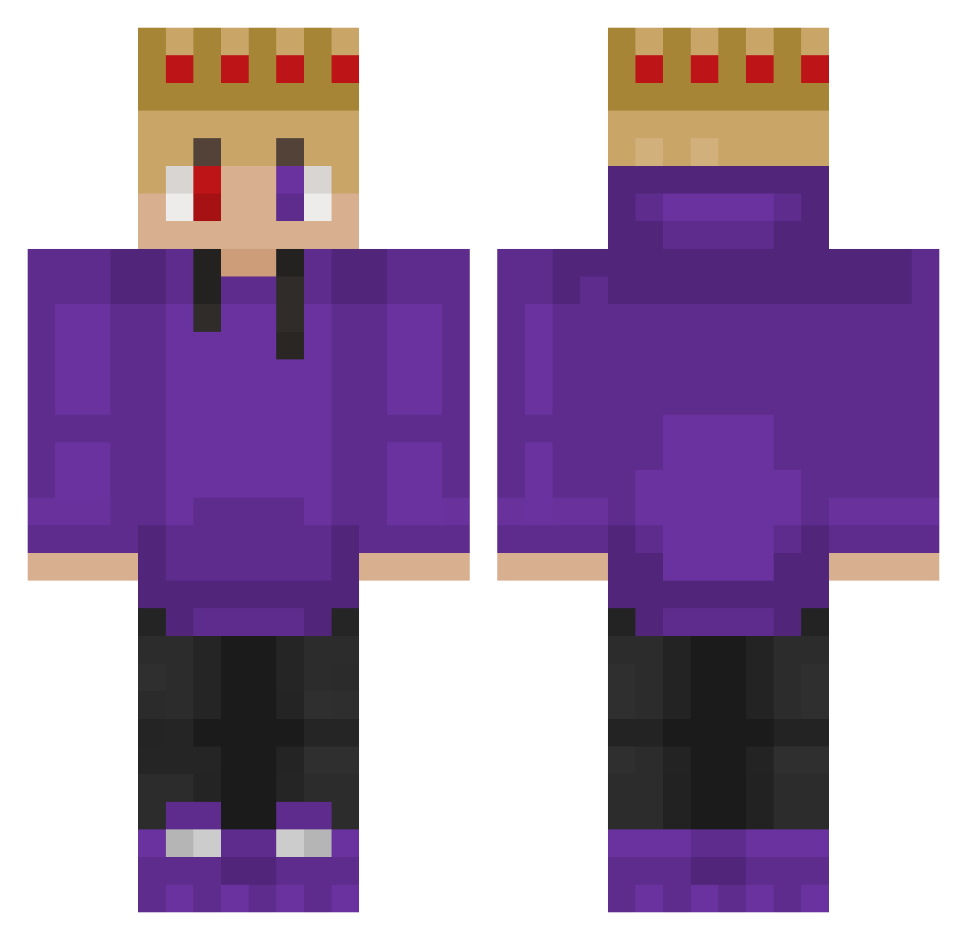 Schikanu Minecraft skin, front and back view