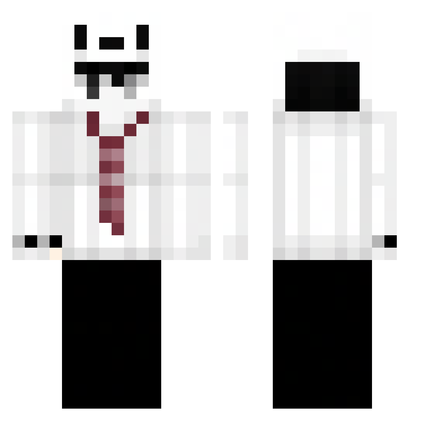 Vennixz Minecraft skin, front and back view