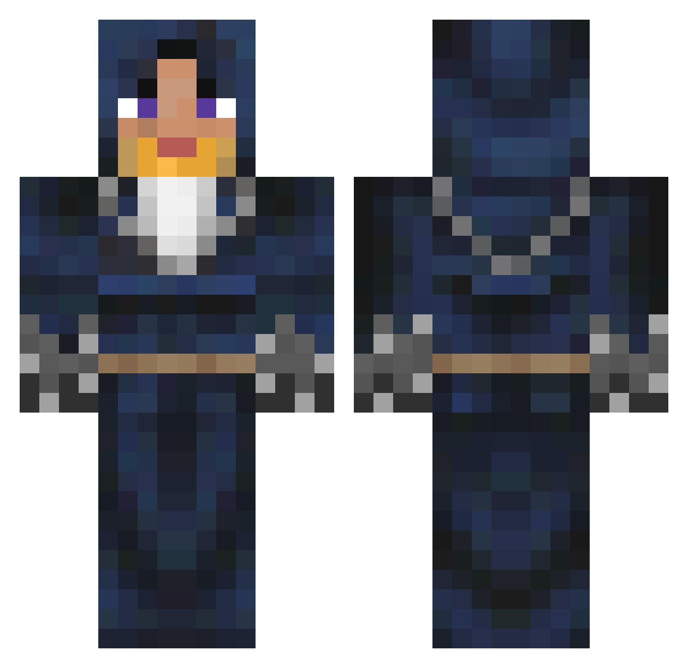 reykjandi Minecraft skin, front and back view
