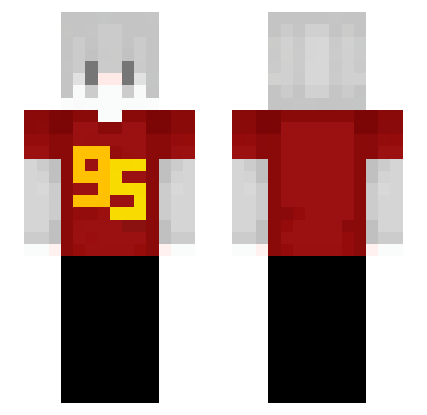 Branks Minecraft skin, front and back view