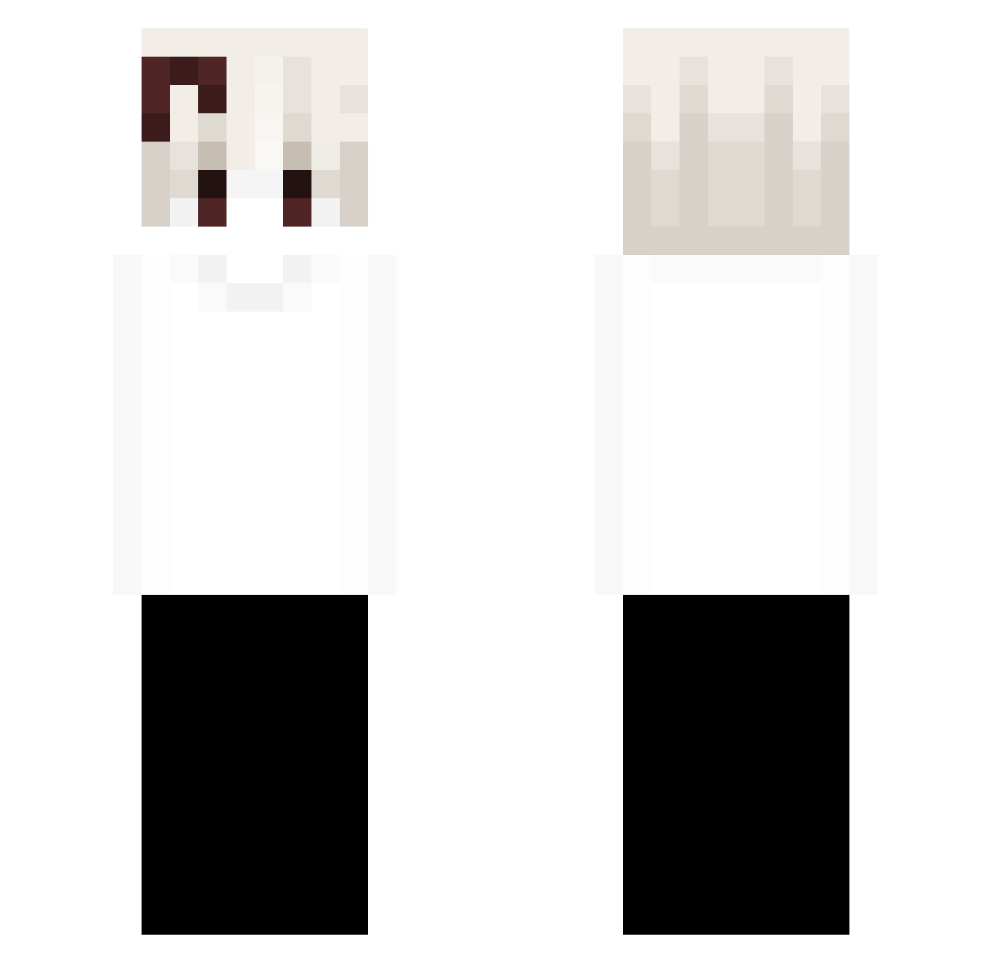Xweeks Minecraft skin, front and back view