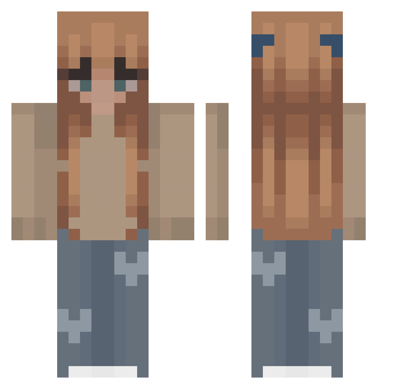 Woonezz Minecraft skin, front and back view