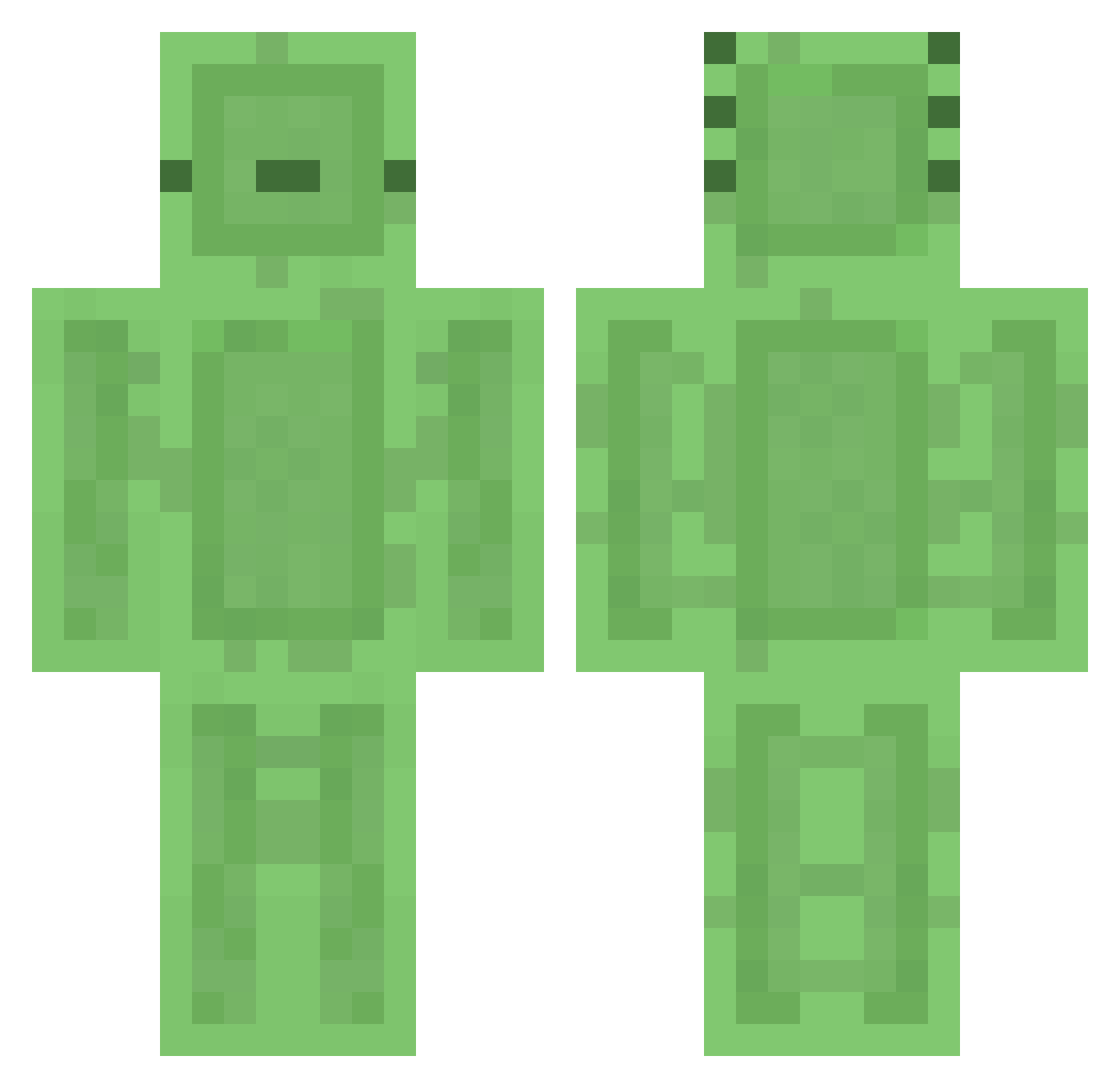 Blobeks Minecraft skin, front and back view