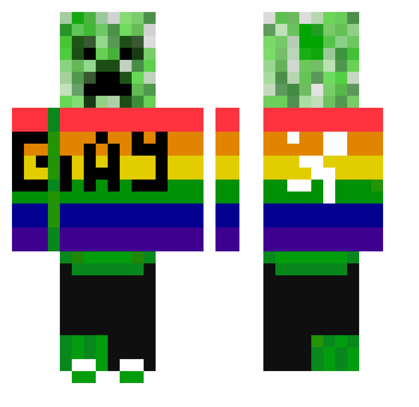 eole27 Minecraft skin, front and back view