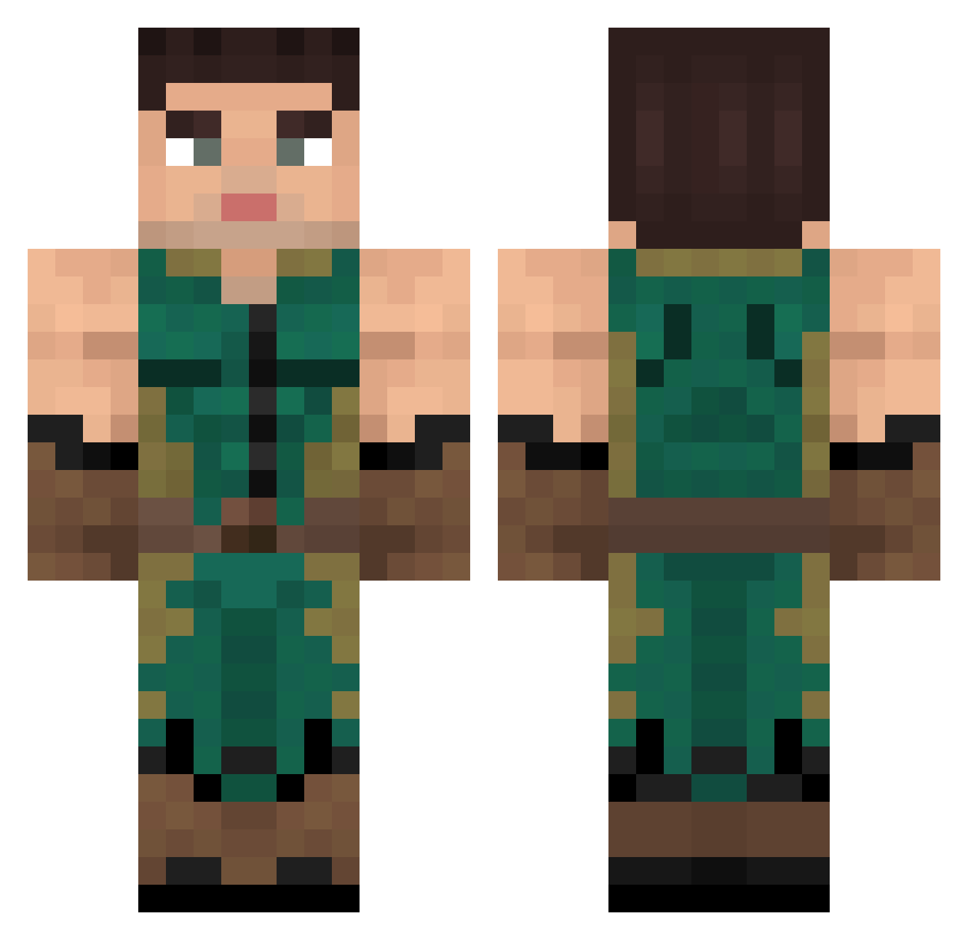 Kamilix2156 Minecraft skin, front and back view