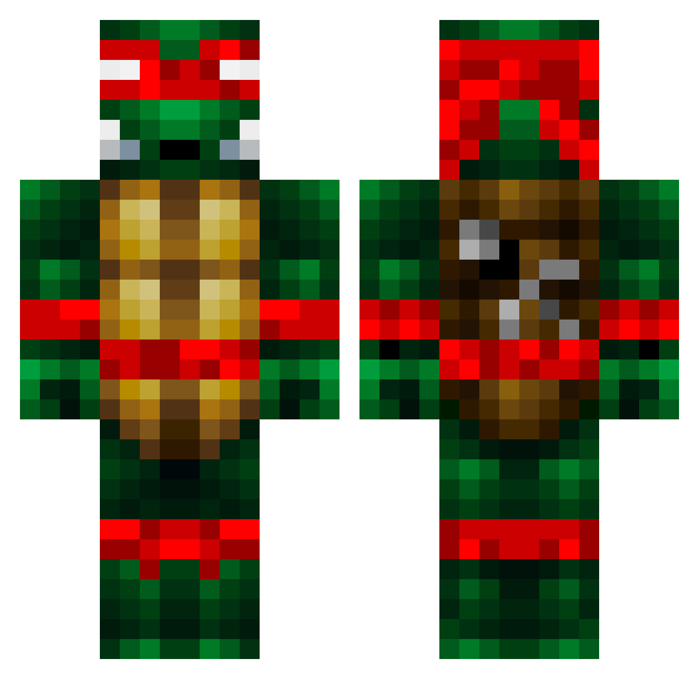 gadael Minecraft skin, front and back view