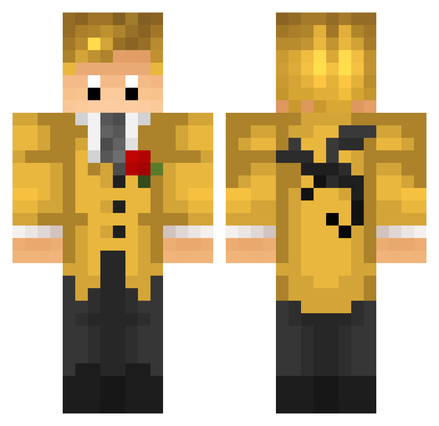 Trifluoride Minecraft skin, front and back view
