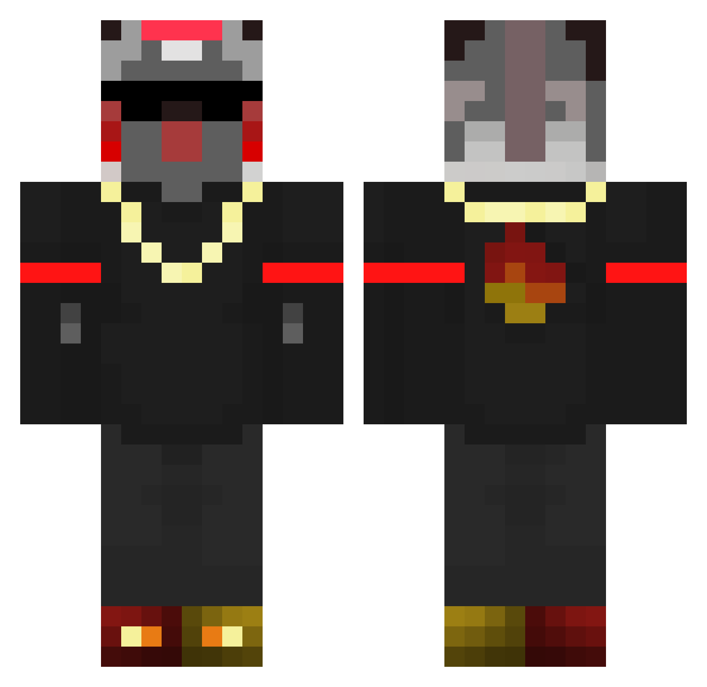 StfireDenis Minecraft skin, front and back view
