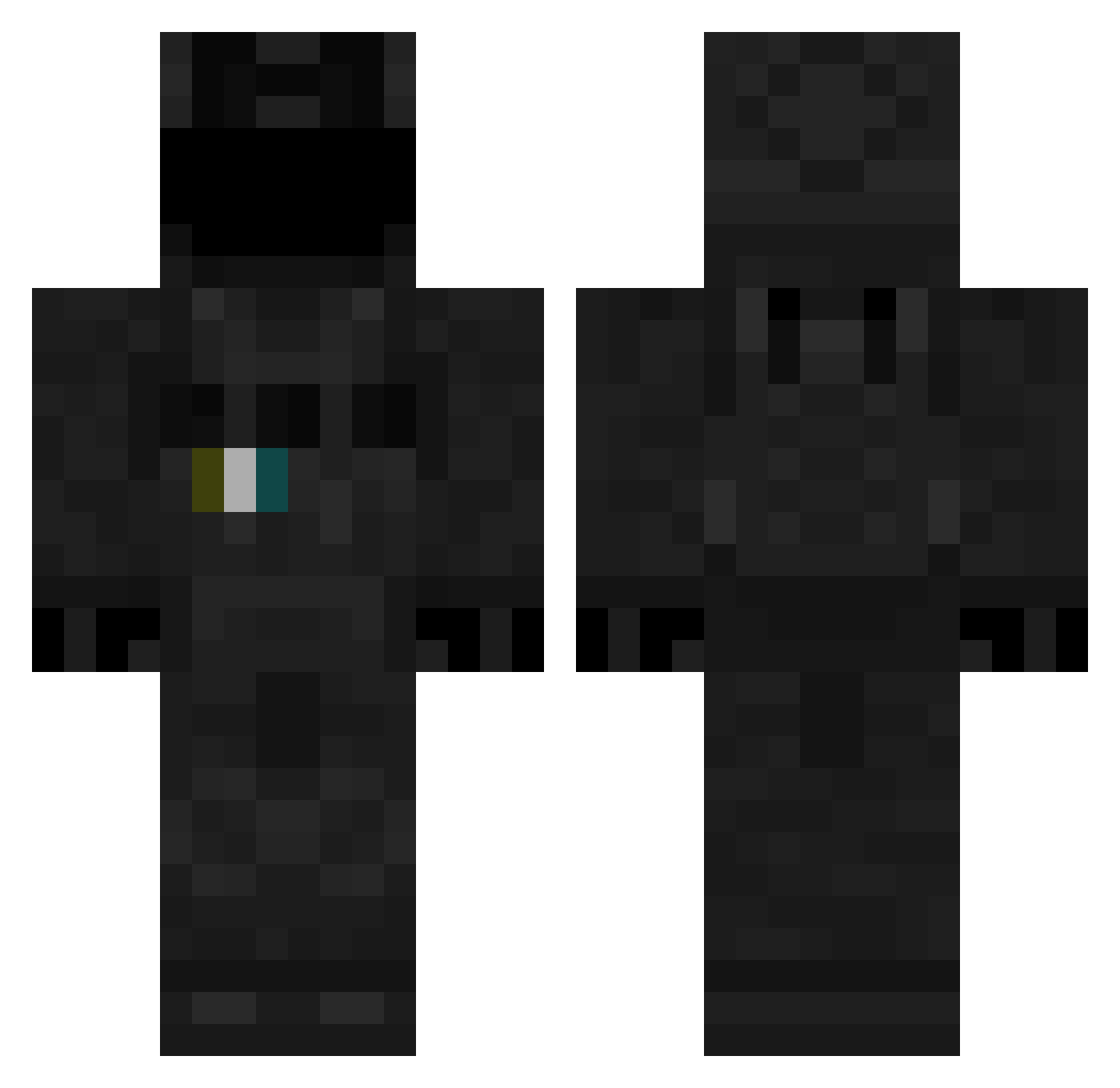 Return_A Minecraft skin, front and back view