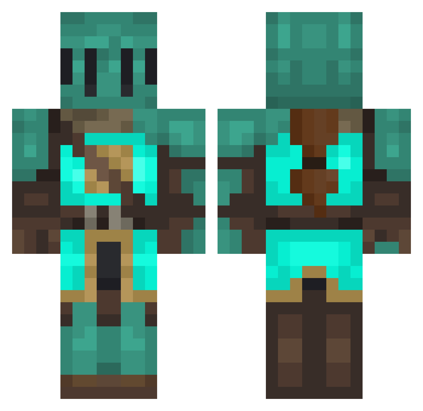 Flying_JJ Minecraft skin, front and back view
