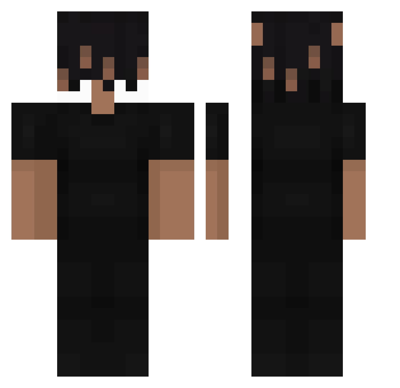 xAstrq Minecraft skin, front and back view