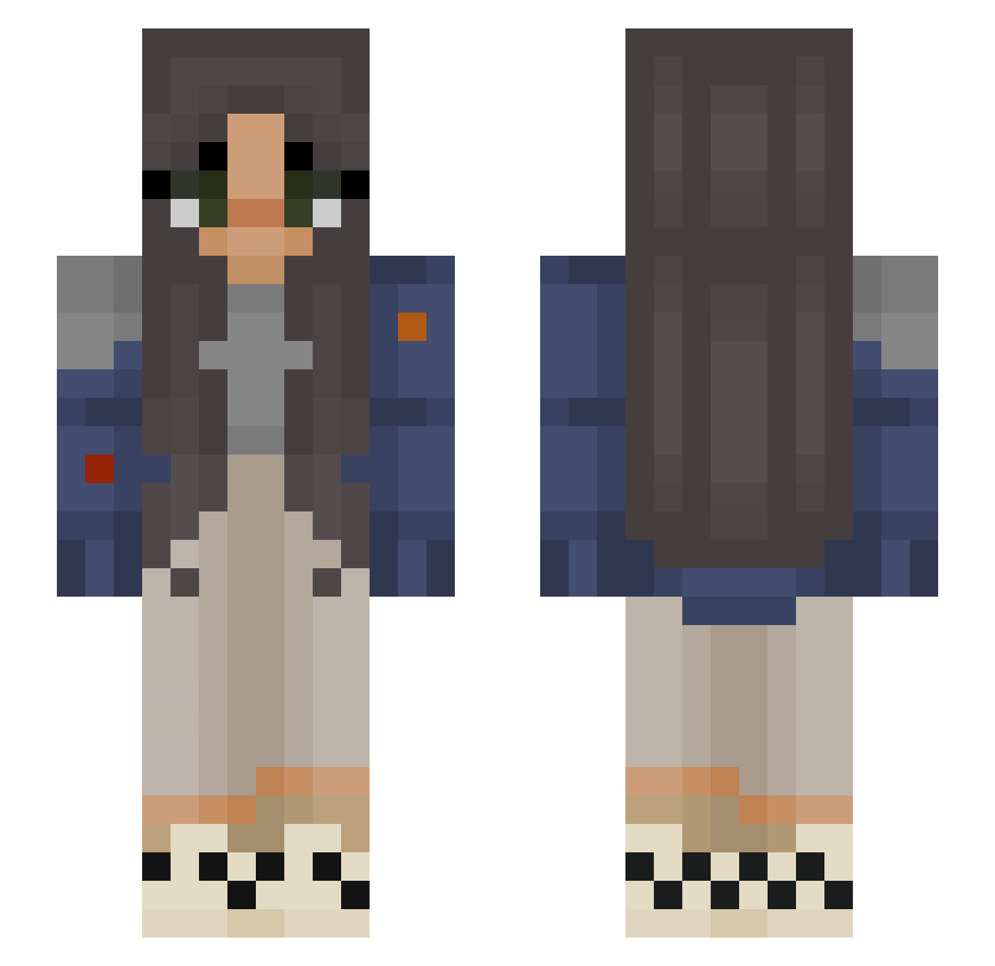 MzGlizzy Minecraft skin, front and back view