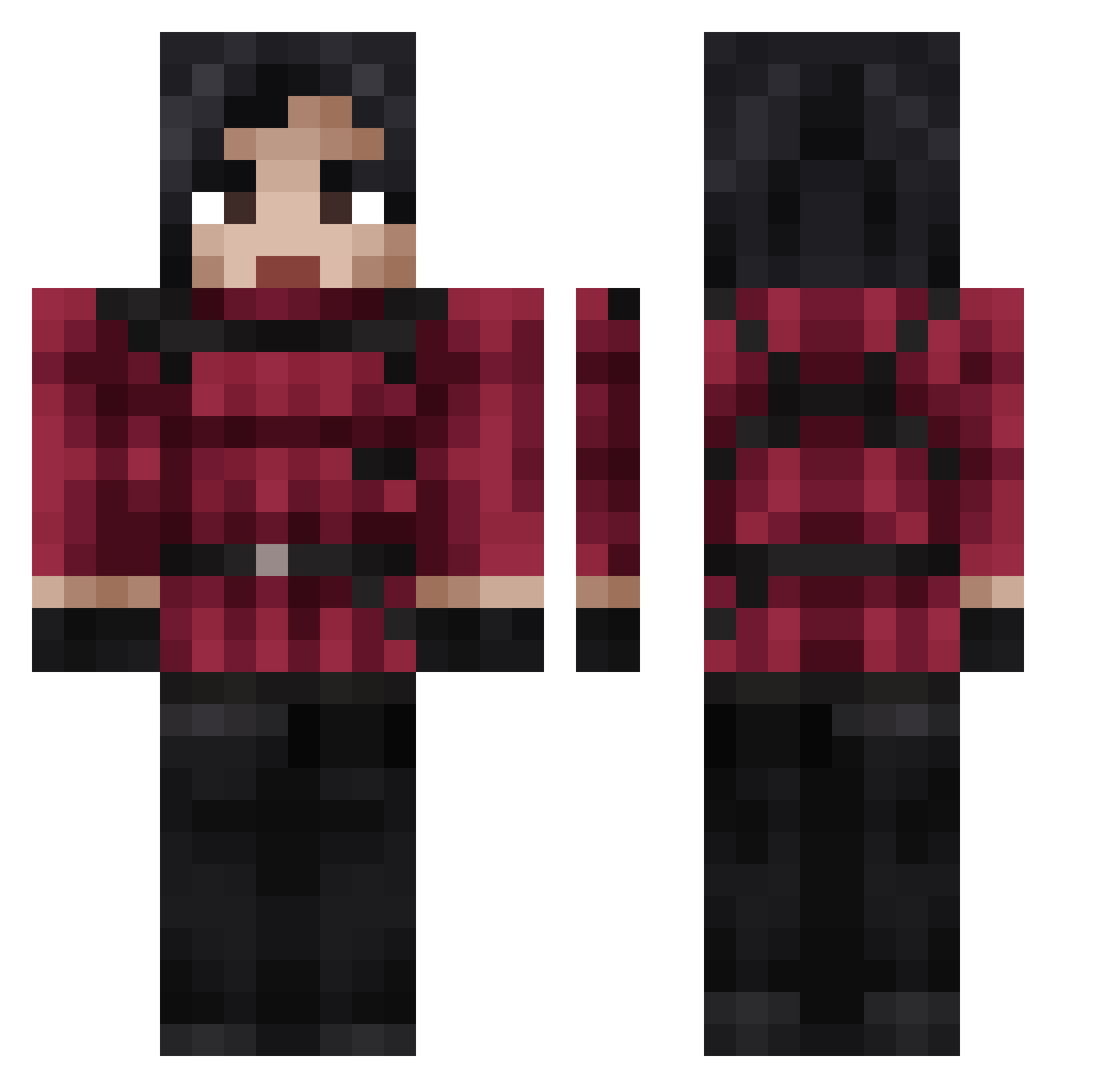Sunday_Roast Minecraft skin, front and back view
