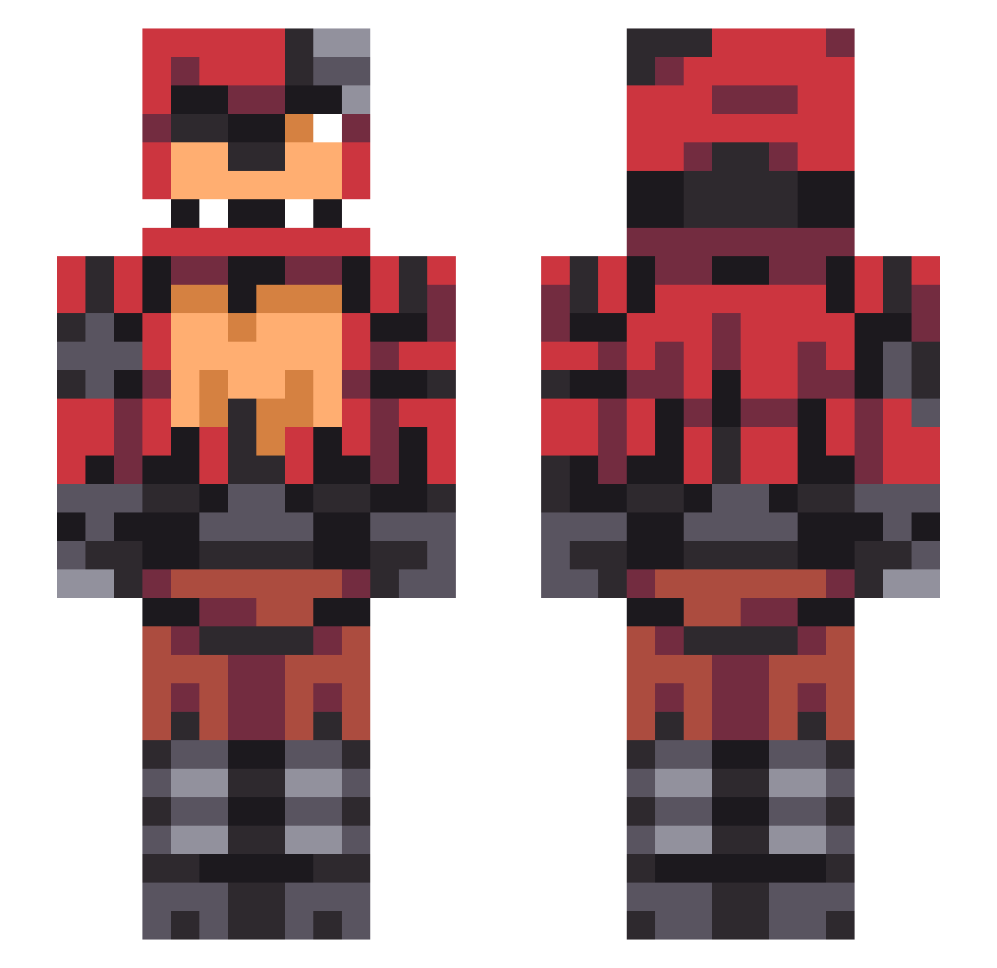JustSomeGuy173 Minecraft skin, front and back view
