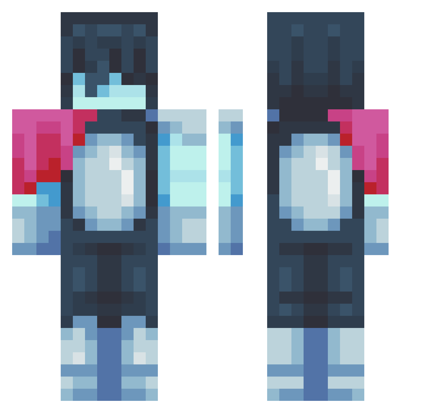 insertuser69 Minecraft skin, front and back view