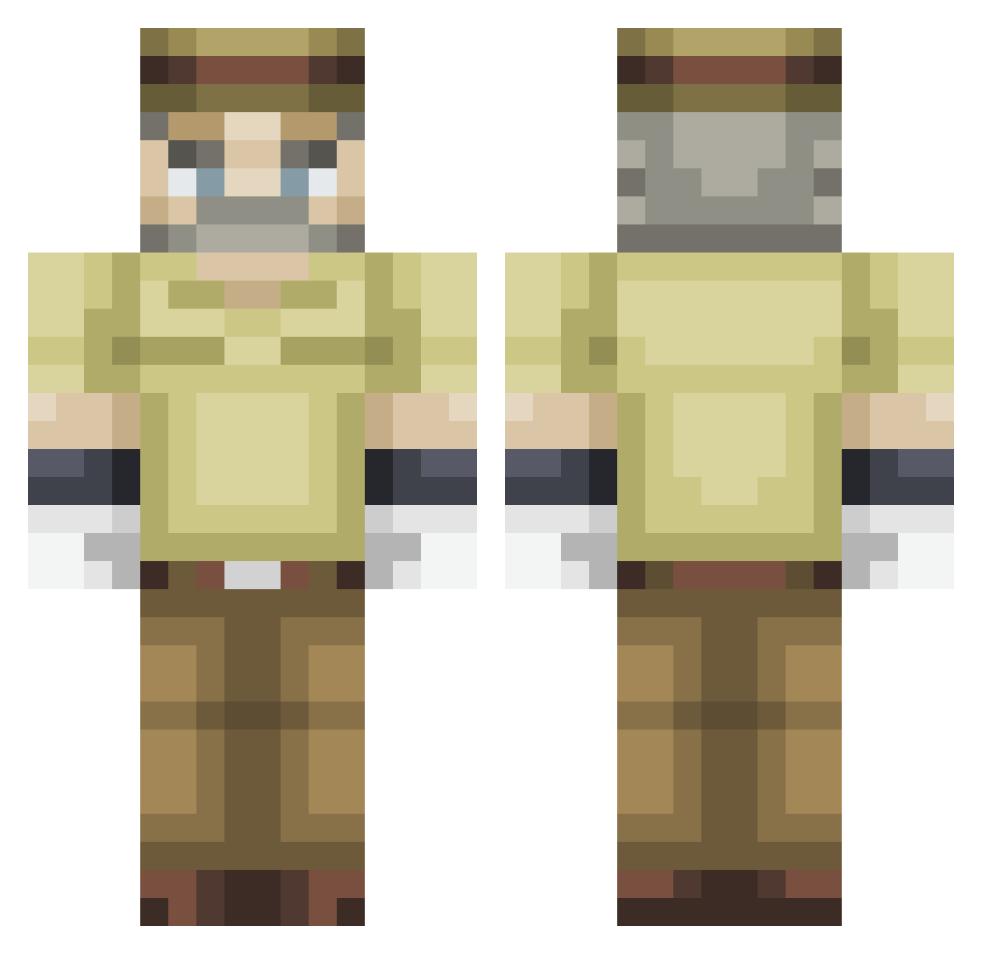 ClebinhoHack Minecraft skin, front and back view