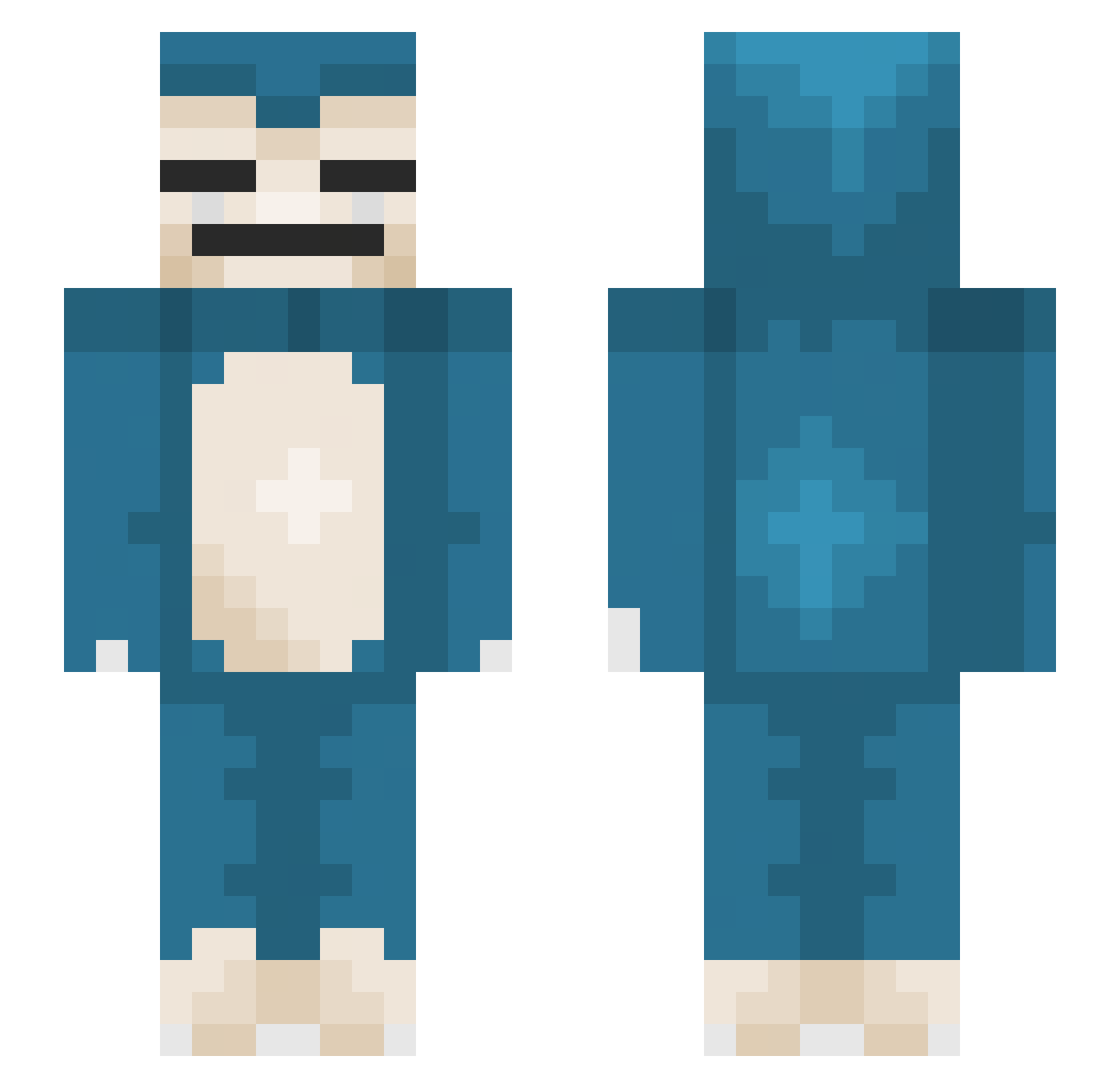 ihyaxe Minecraft skin, front and back view