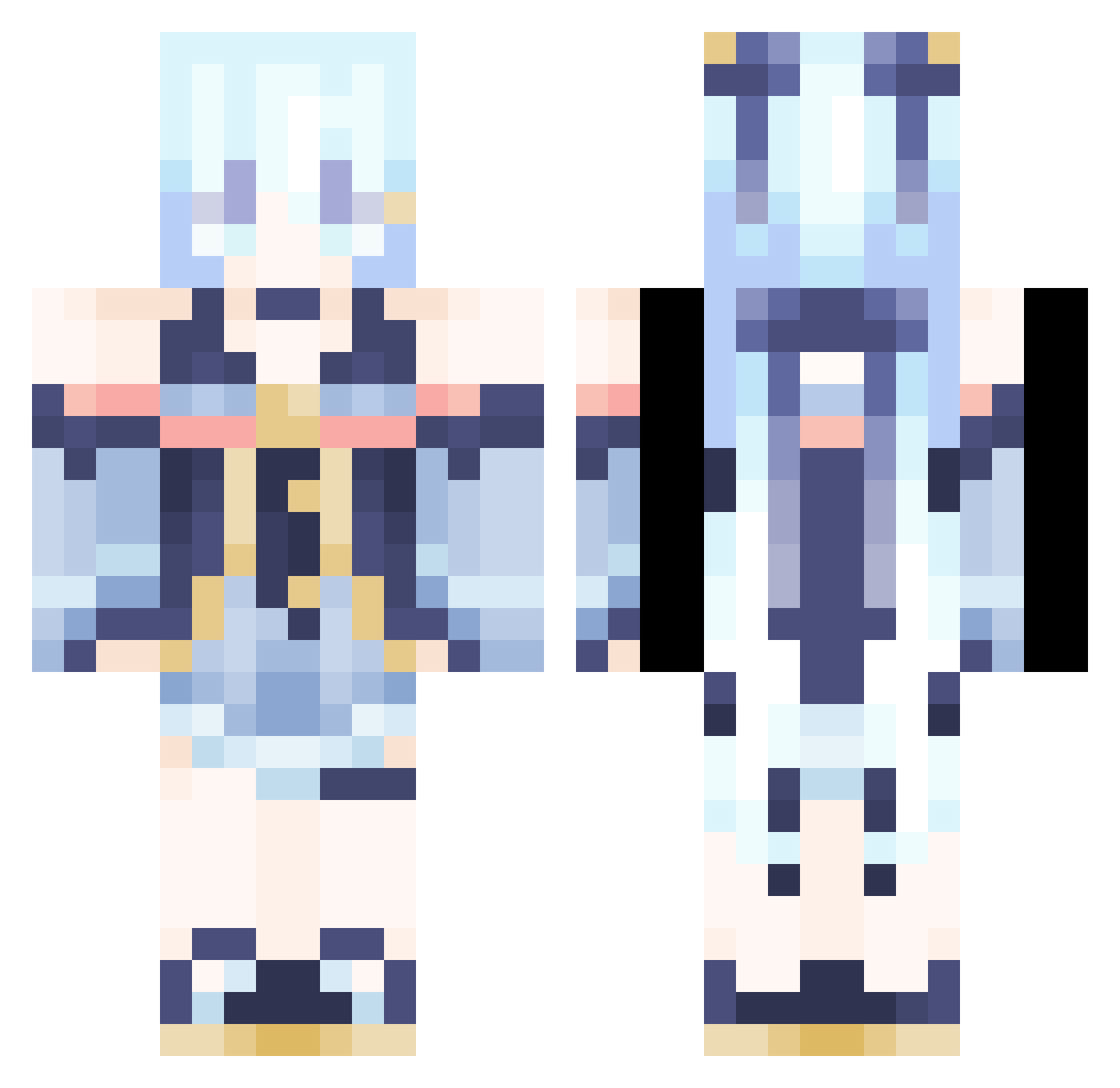 china7 Minecraft skin, front and back view