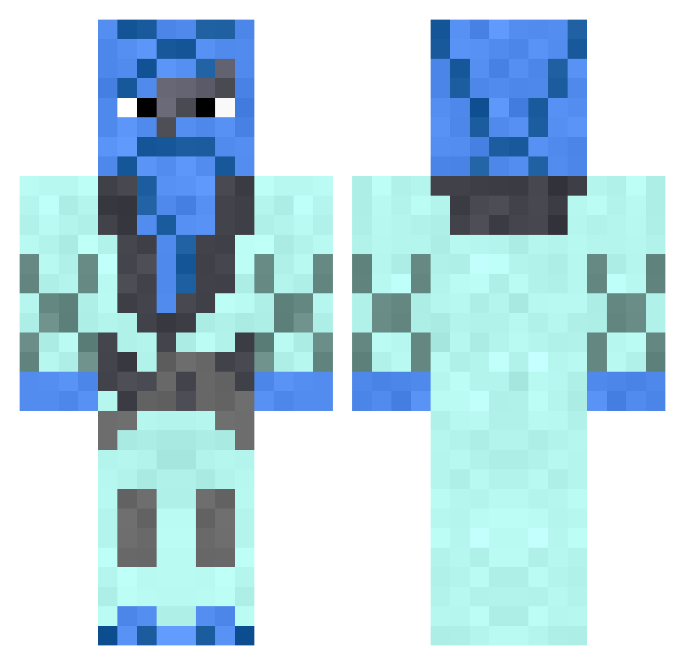 heng Minecraft skin, front and back view