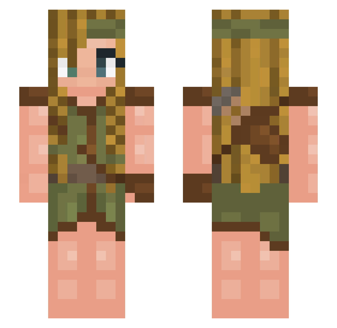 hugsforluna Minecraft skin, front and back view
