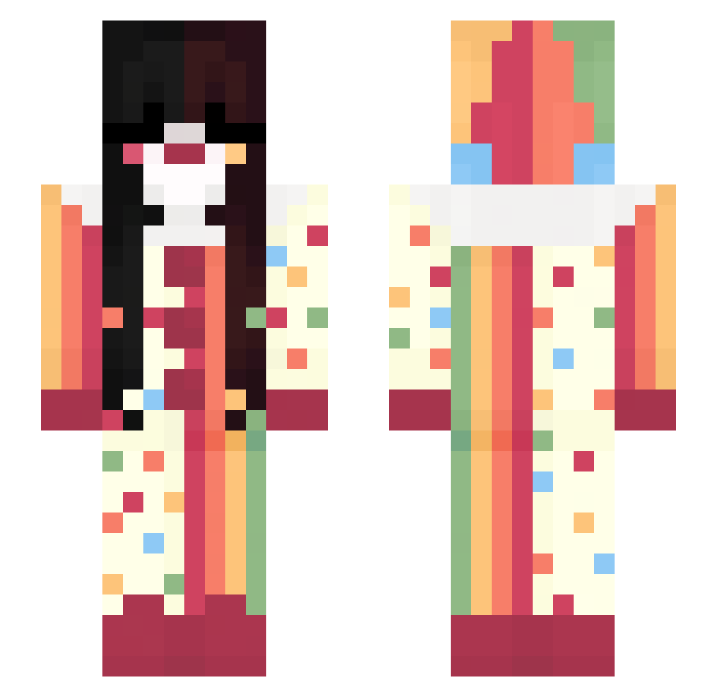 Maresa69 Minecraft skin, front and back view