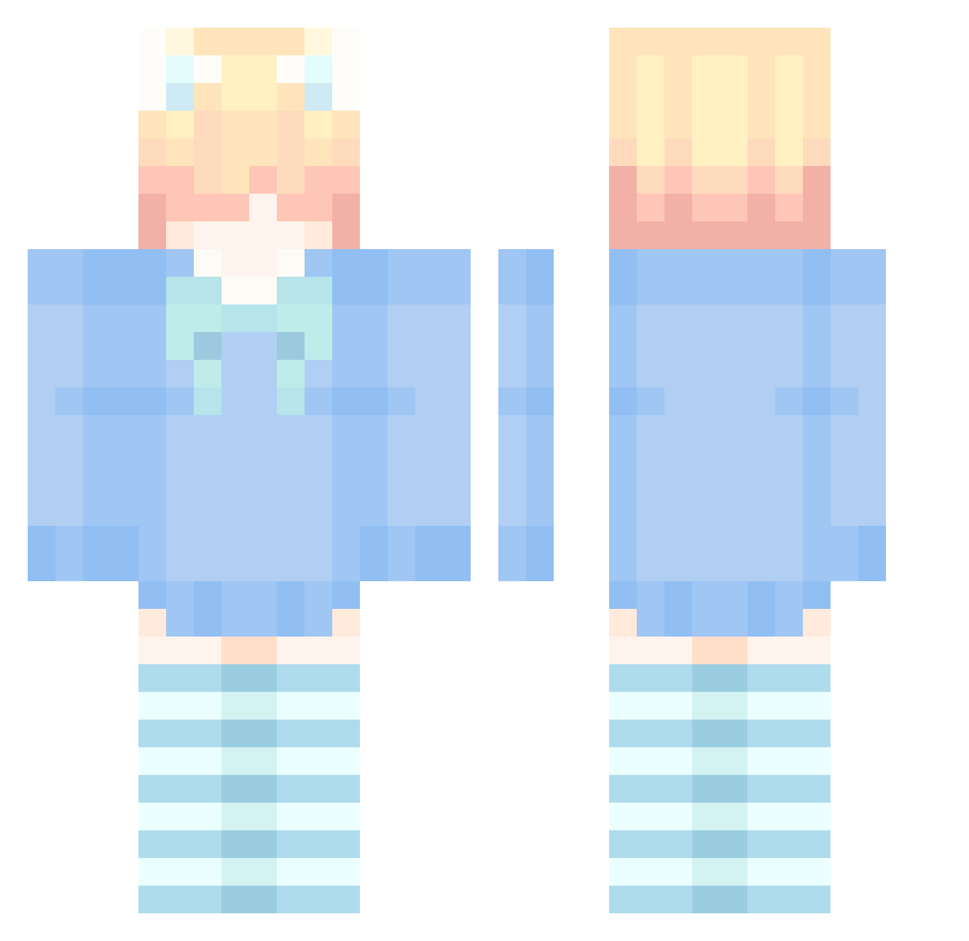 Voibp Minecraft skin, front and back view
