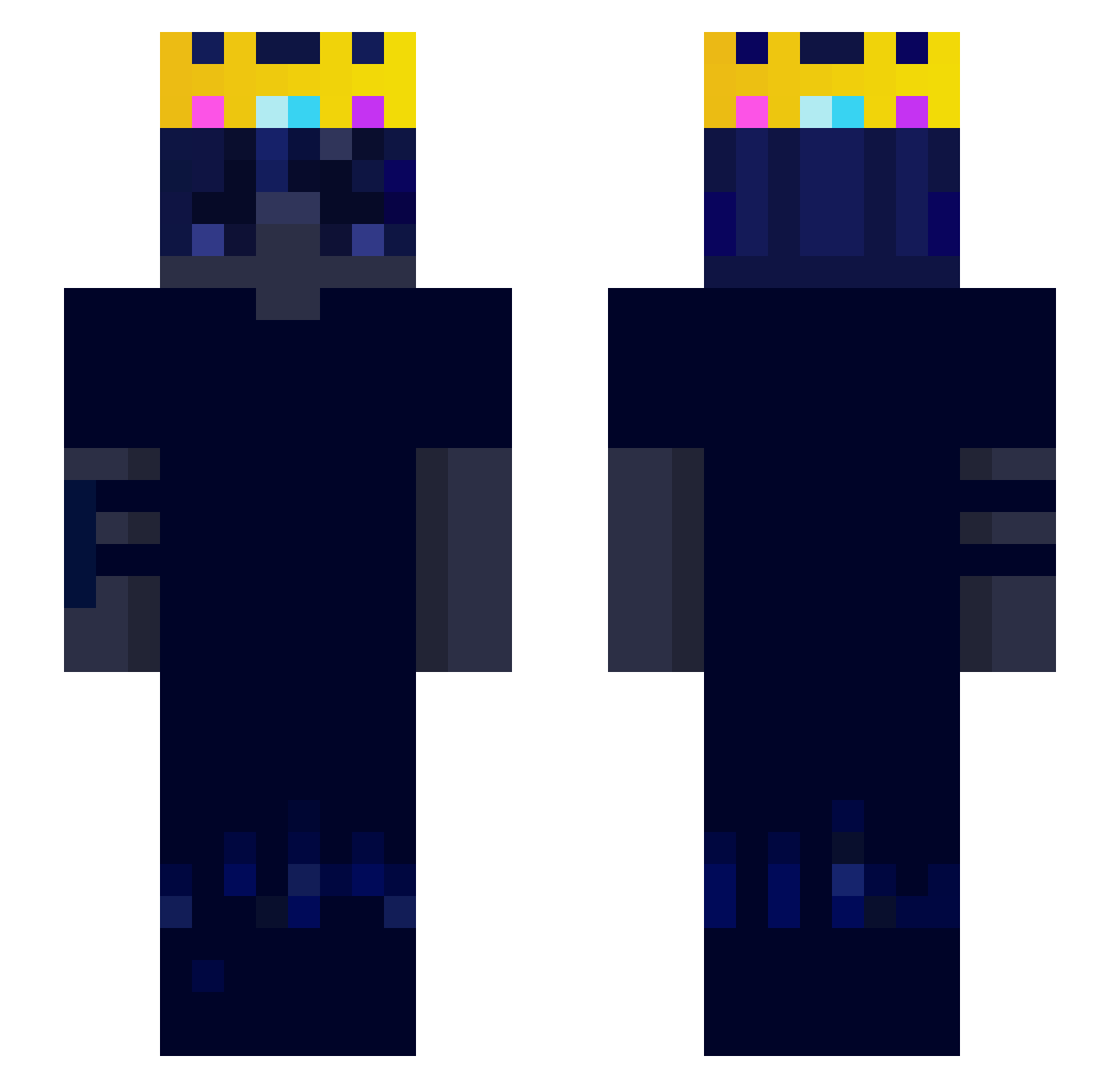 IDEKNAREN Minecraft skin, front and back view