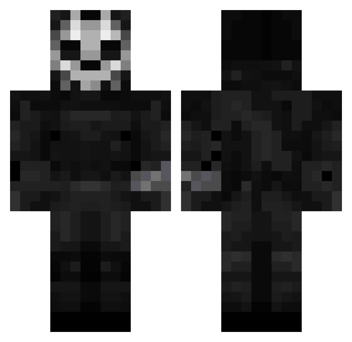 Ghost_Saber Minecraft skin, front and back view