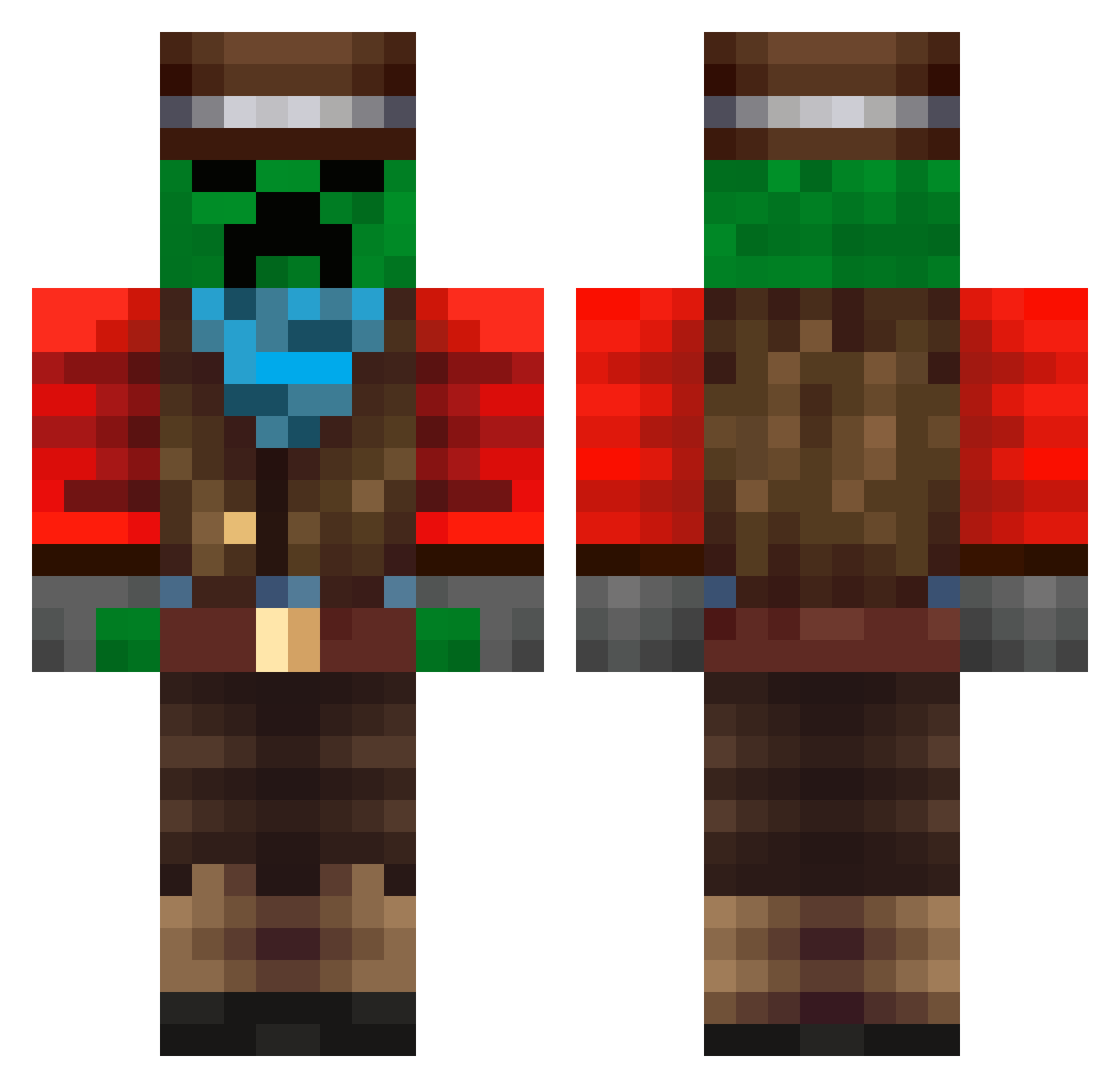 Meals Minecraft skin, front and back view