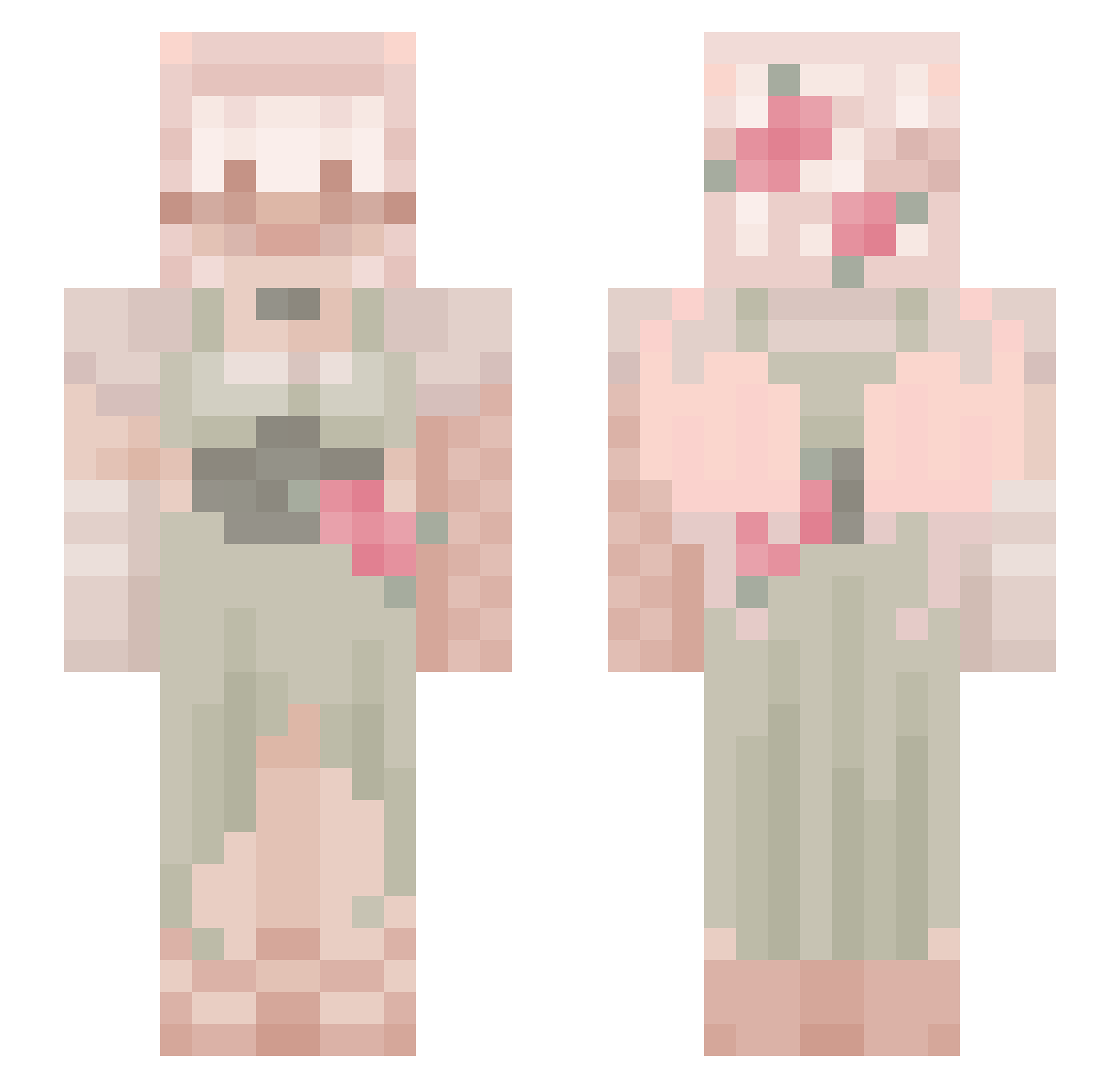 tempernace Minecraft skin, front and back view