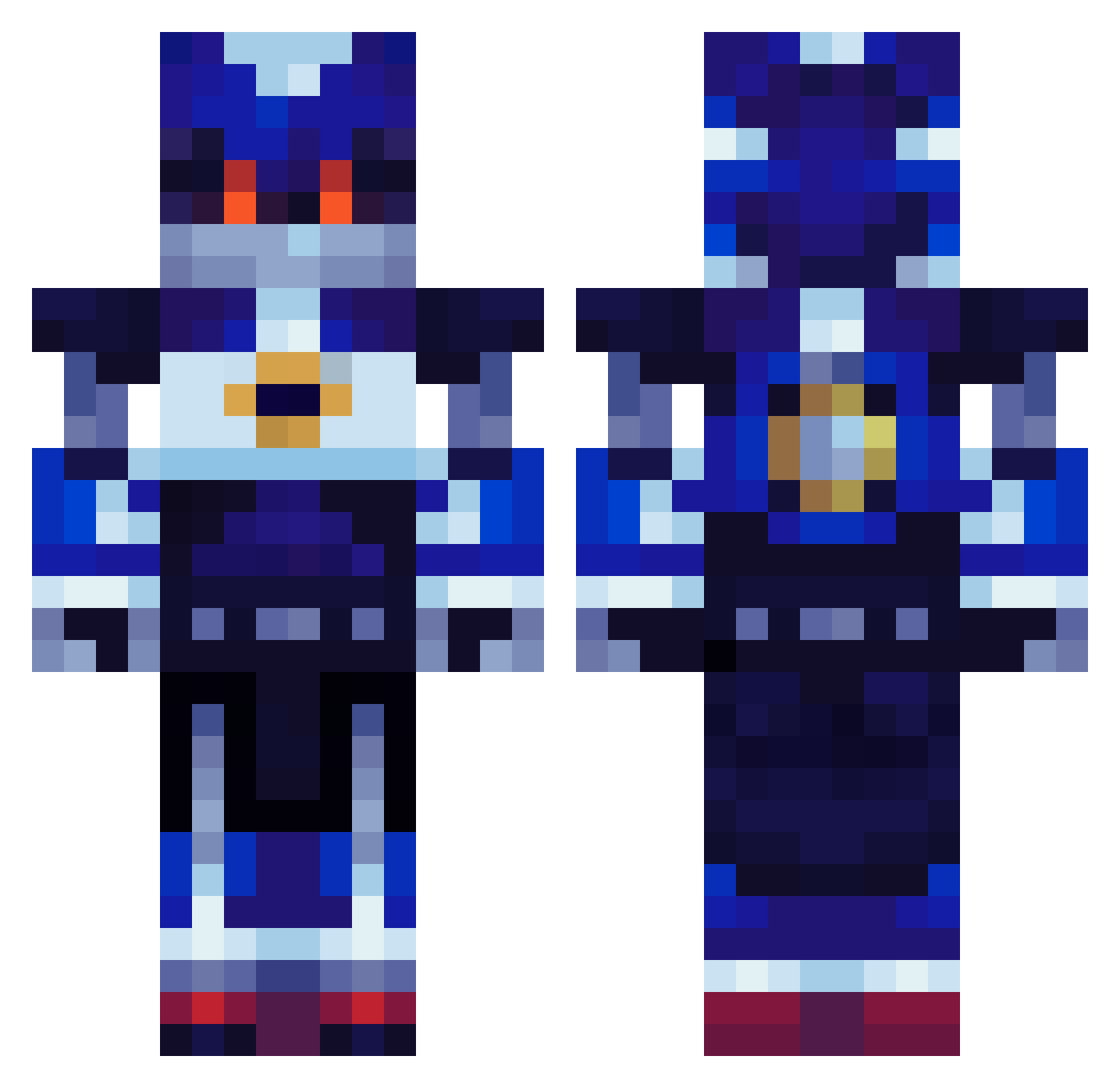 FoxC333 Minecraft skin, front and back view