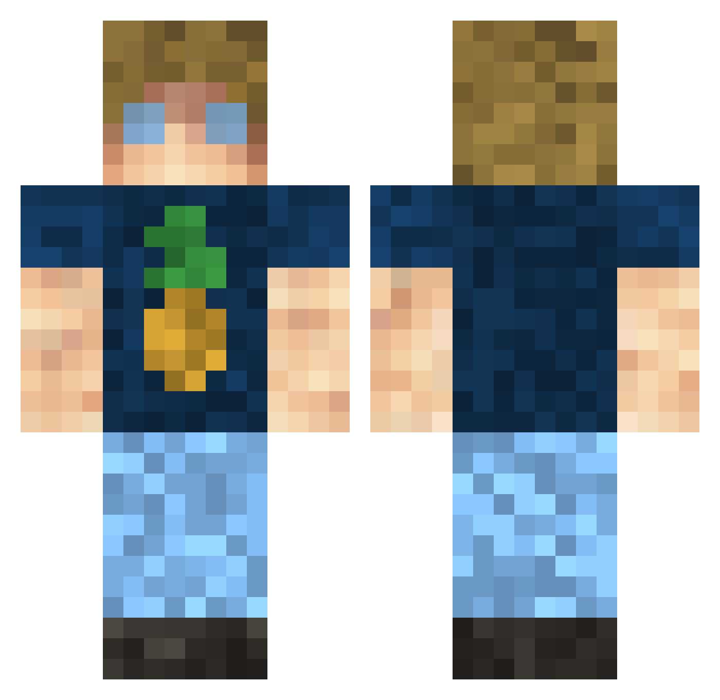 sirFabiozsche Minecraft skin, front and back view
