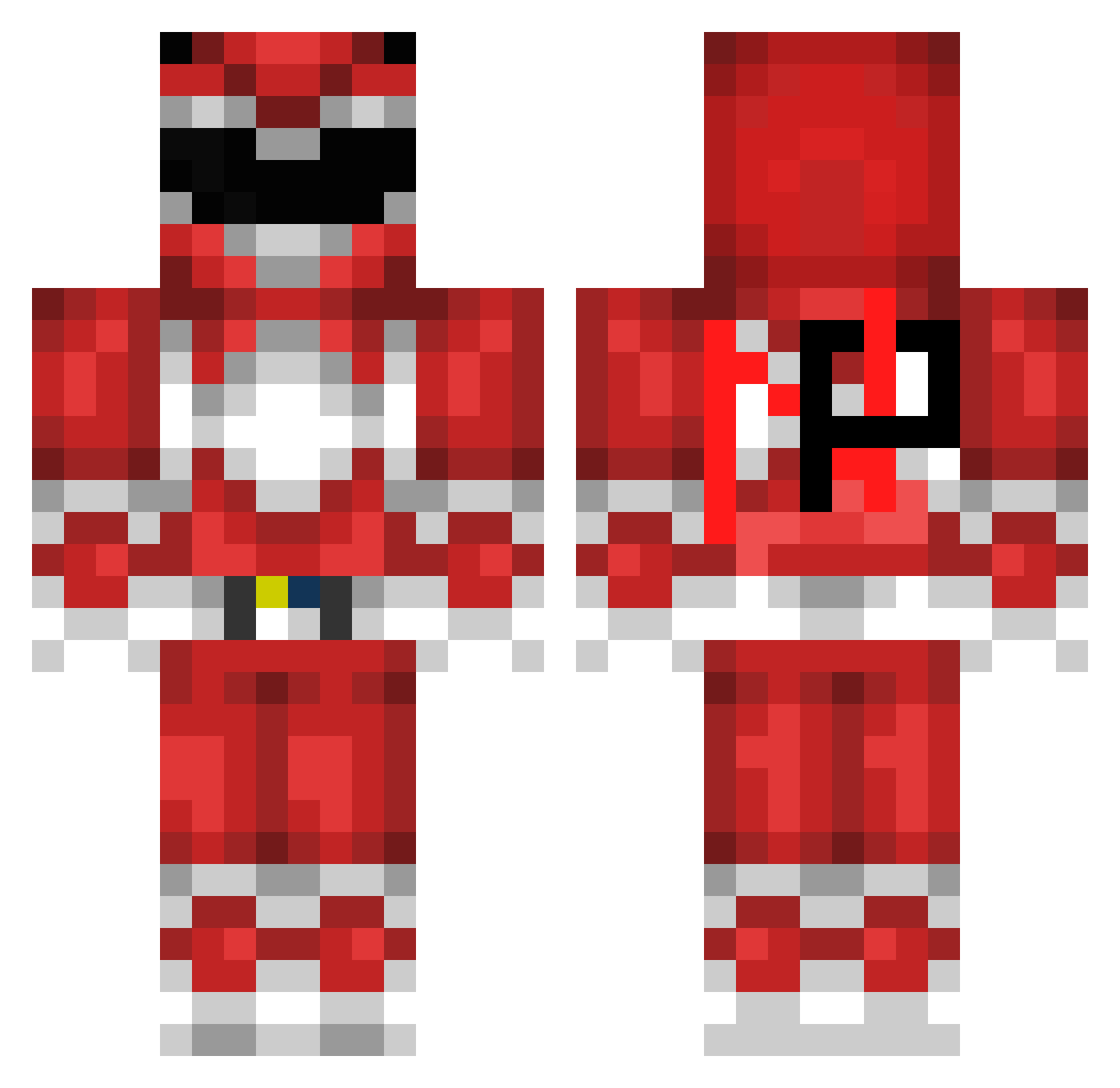 HyRez Minecraft skin, front and back view