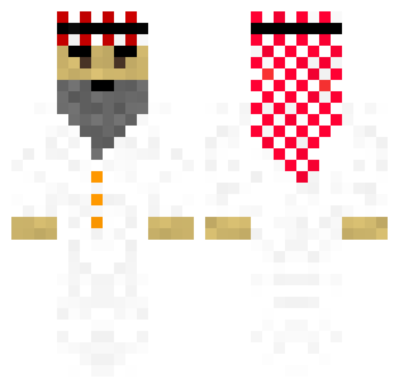 zencilar Minecraft skin, front and back view