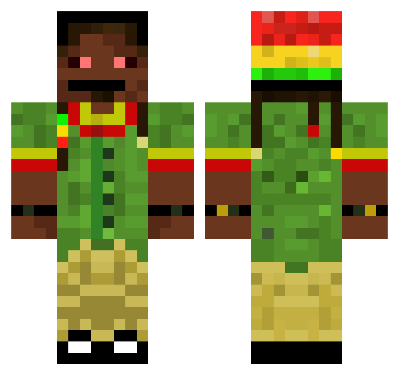 WontiToJa Minecraft skin, front and back view