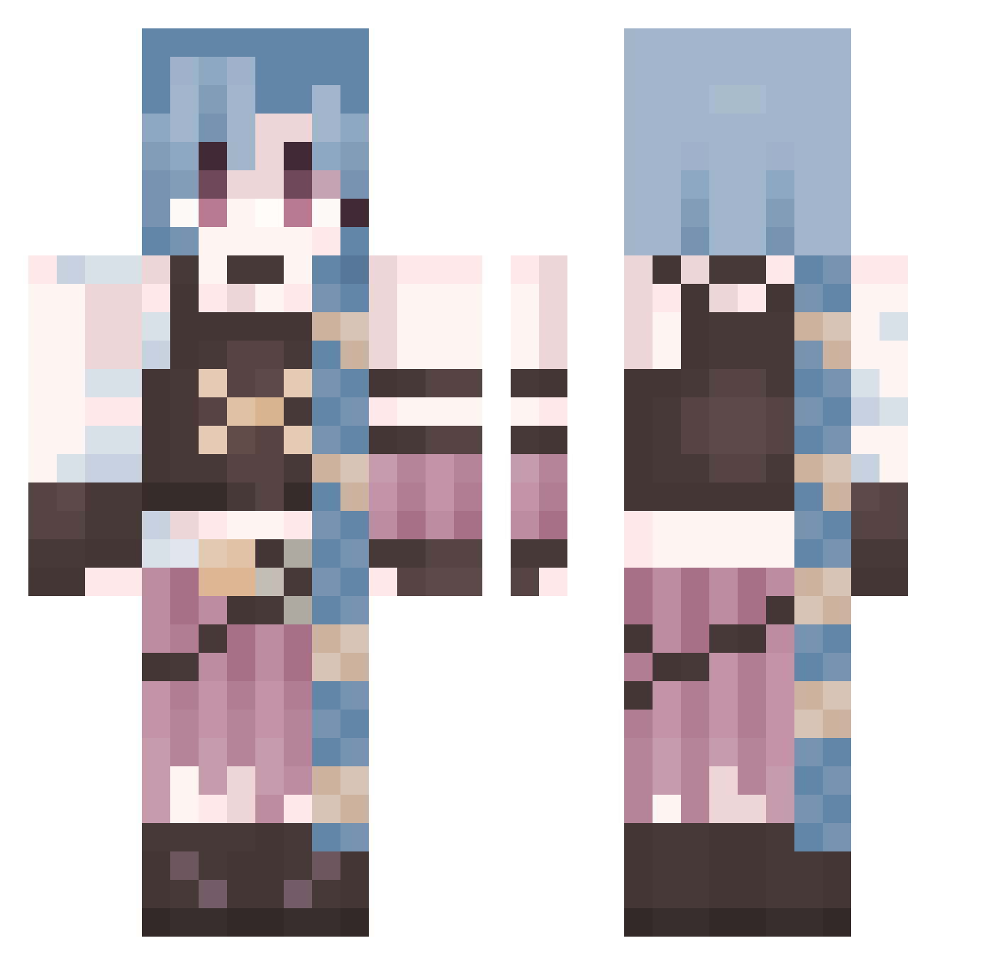 AliRDN Minecraft skin, front and back view