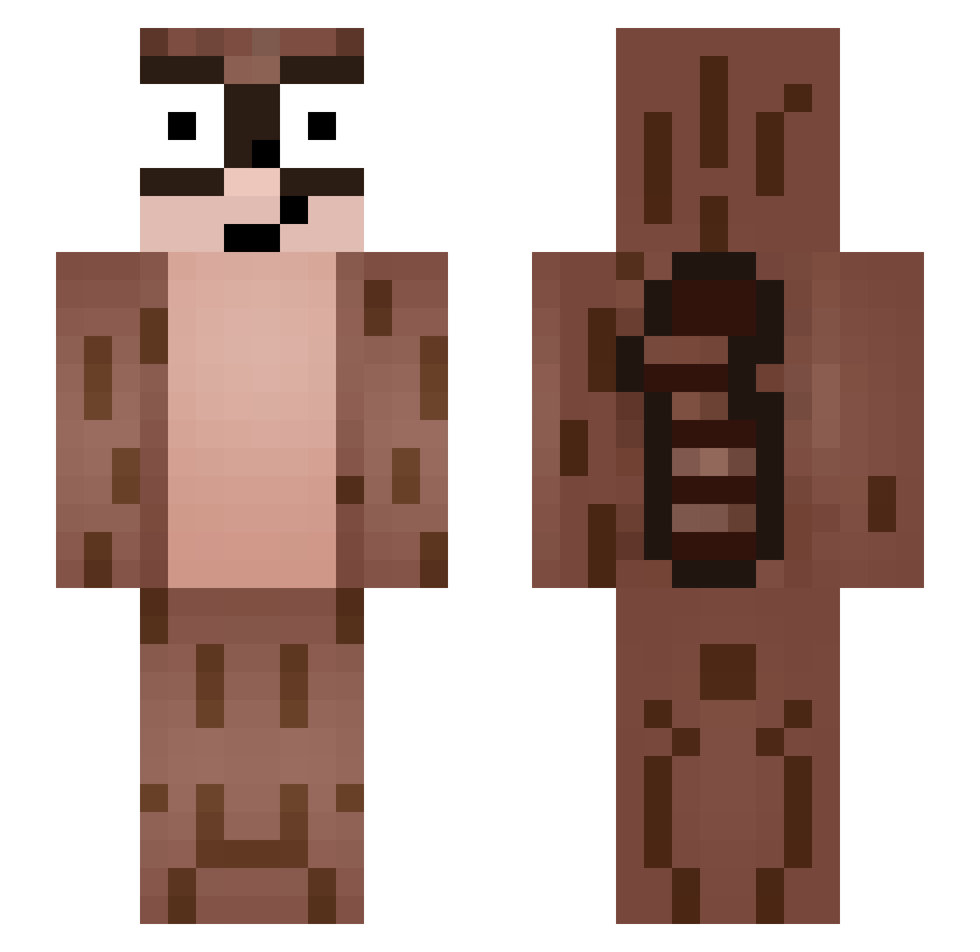 Zeca_paugordinh0 Minecraft skin, front and back view