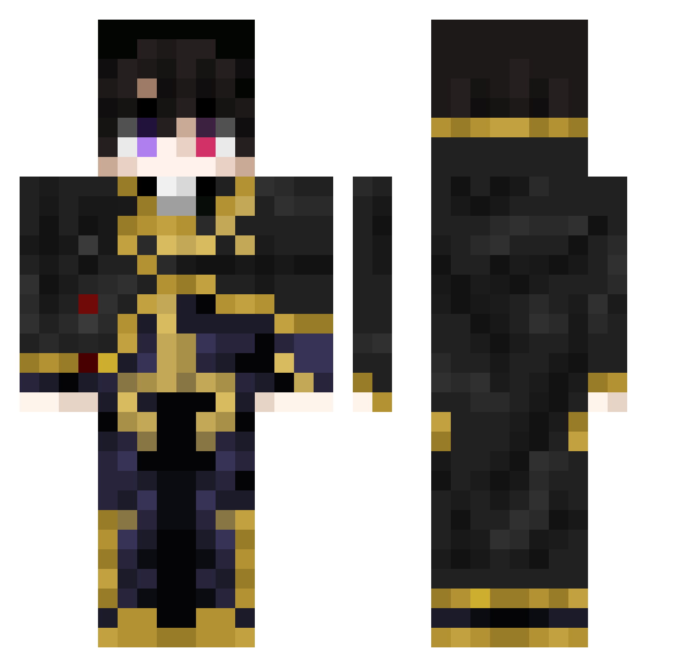Agent_CAM123 Minecraft skin, front and back view